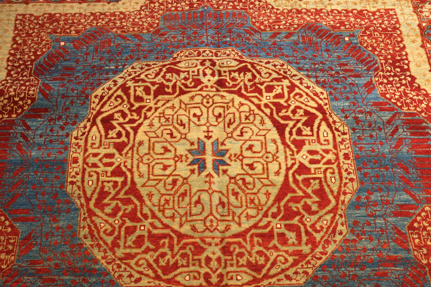 Grand Mamluk Revival Carpet with Twin Medallions