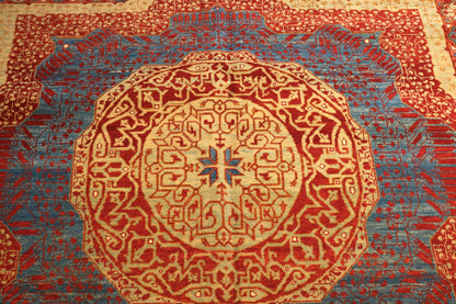 Grand Mamluk Revival Carpet with Twin Medallions