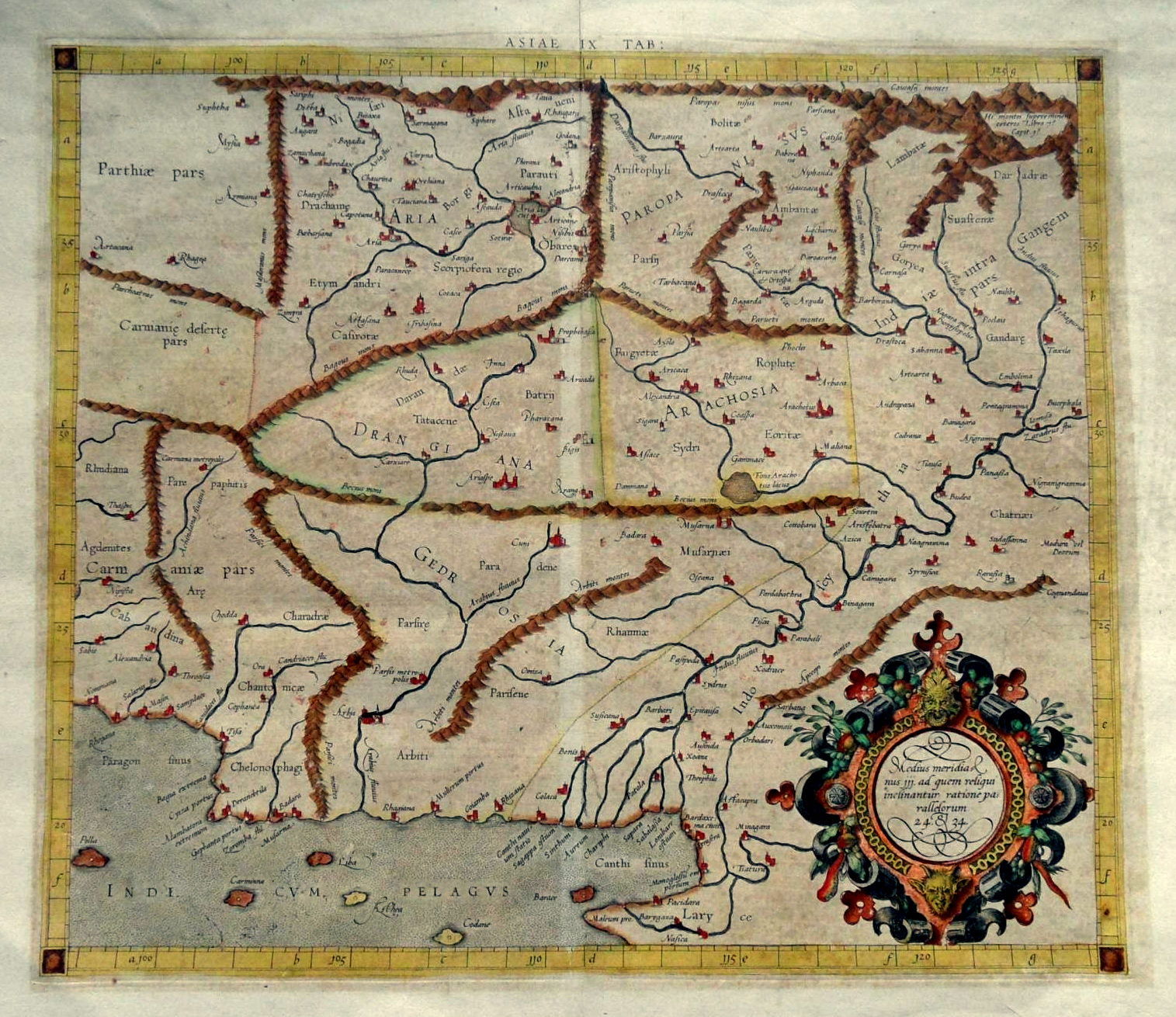 Mercator Map of Carmania (Kirman) c.1578 Asiae Tabula IX