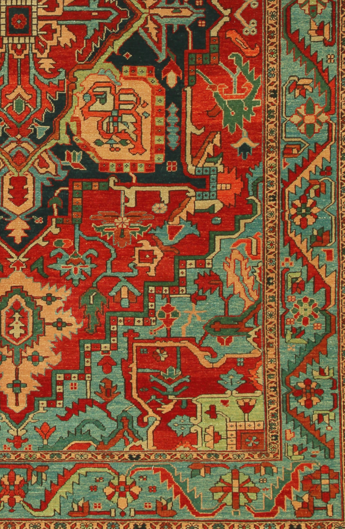 Quarter of our Heriz rug