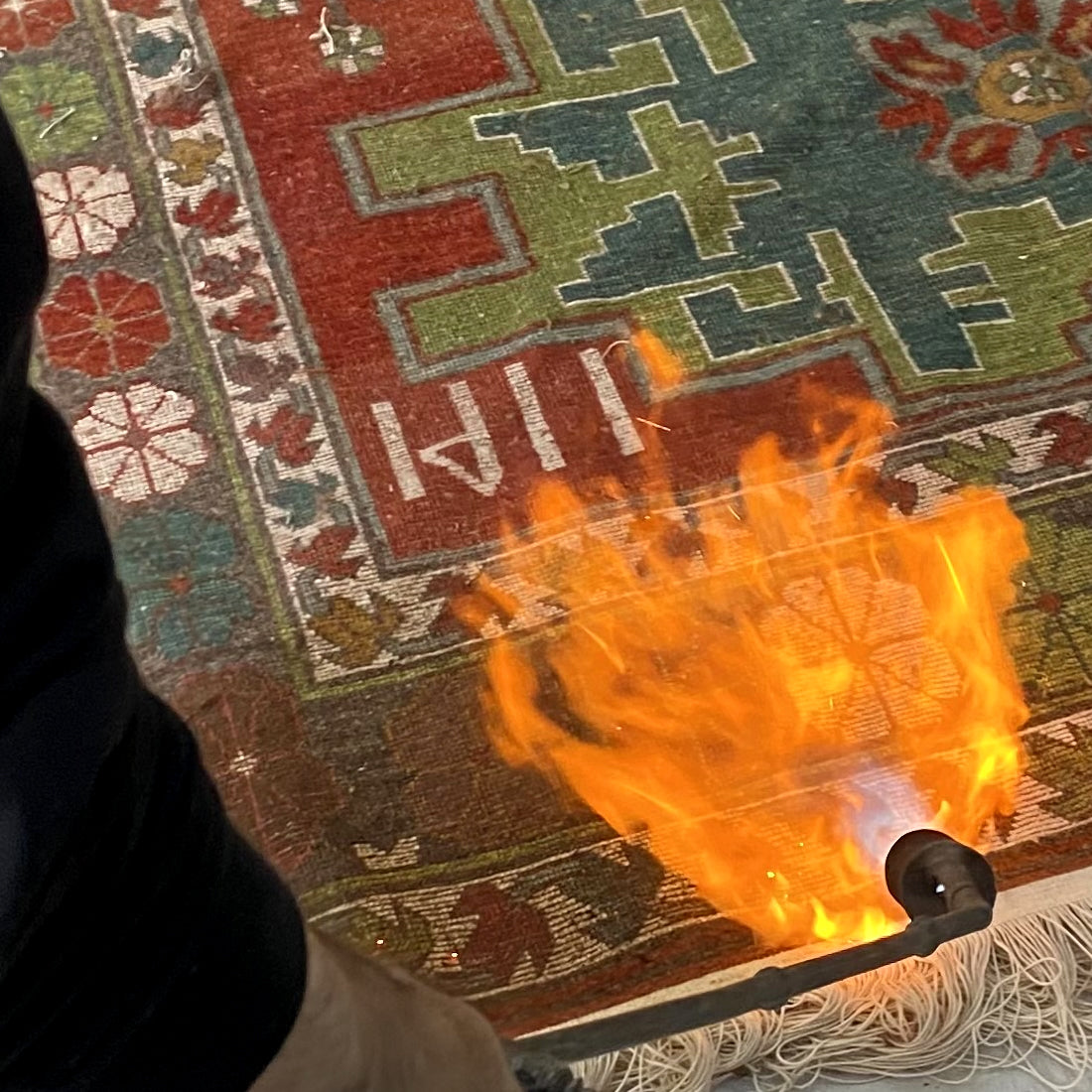 Photo: Burning process, Ararat Rugs