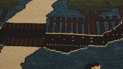 Village Theme Azeri Folk Life Rug