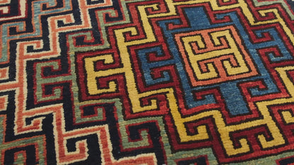 Kazak Rug with Hooked Medallions