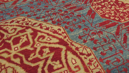 Grand Mamluk Revival Carpet with Twin Medallions