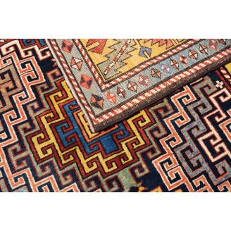 Kazak Rug with Hooked Medallions