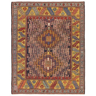 Kazak Rug with Hooked Medallions