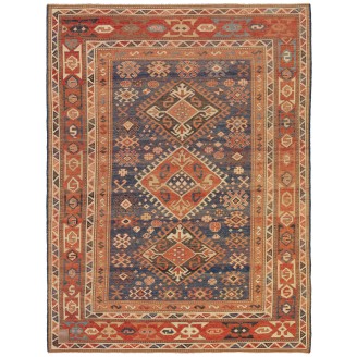 Kazak Rug with Hooked Medallions