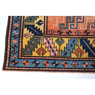 Kazak Rug with Hooked Medallions