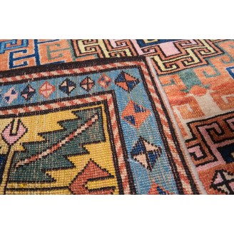 Kazak Rug with Hooked Medallions