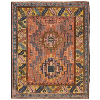 Kazak Rug with Hooked Medallions