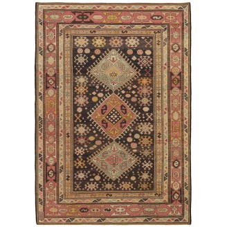 Kazak Rug with Hooked Medallions