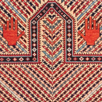 Karabagh Prayer Rug with Diagonal Stripes