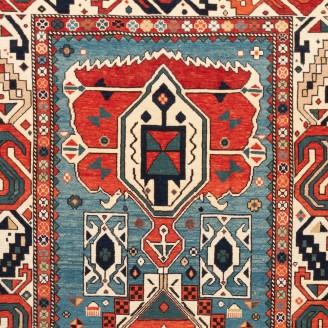 Shirvan Rug with Hexagon Columns