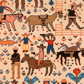 Western Theme Azeri Folk Life Rug