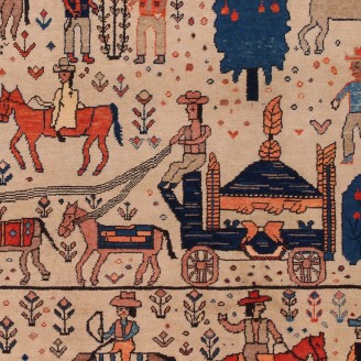 Western Theme Azeri Folk Life Rug