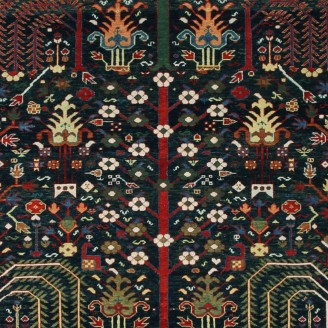 Bid Majnum on Blue Field Rug