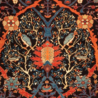 Gerous Bidjar Rug with Garden of Birds