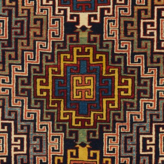 Kazak Rug with Hooked Medallions