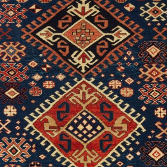 Kazak Rug with Hooked Medallions