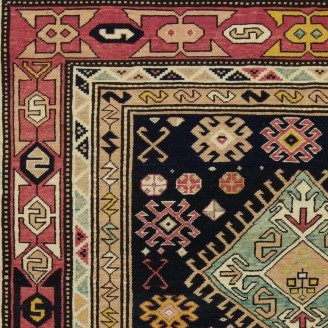 Kazak Rug with Hooked Medallions