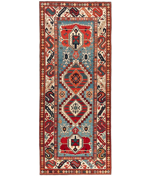 Shirvan Rug with Hexagon Columns