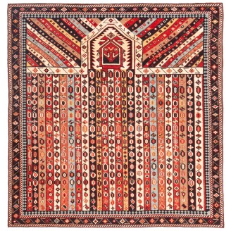 Karabagh Prayer Rug with Vertical Stripes