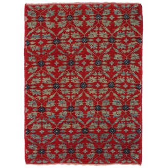 Mamluk Wagireh Rug with Flower Lattice Design