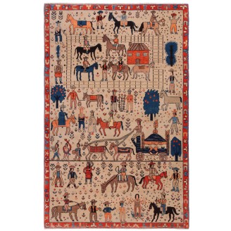 Western Theme Azeri Folk Life Rug