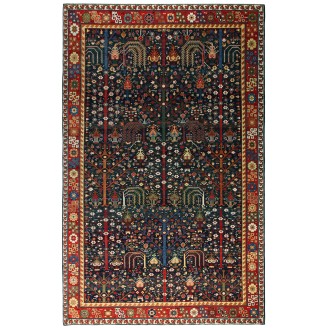 Bid Majnum on Blue Field Rug