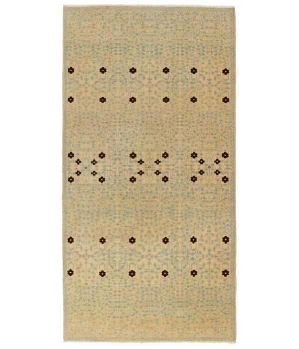 Mamluk Modern Rug with Leaf Lattice Design