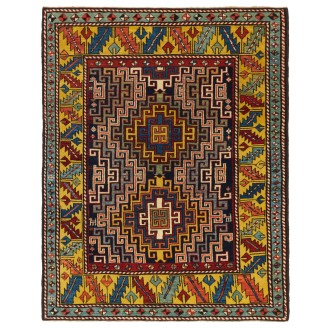 Kazak Rug with Hooked Medallions