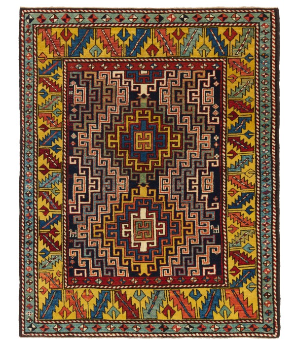 Kazak Rug with Hooked Medallions