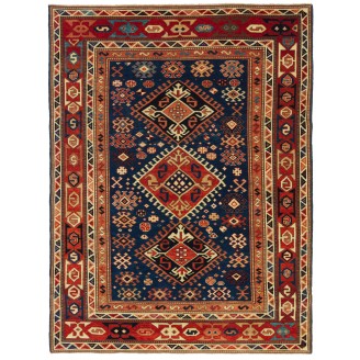 Kazak Rug with Hooked Medallions