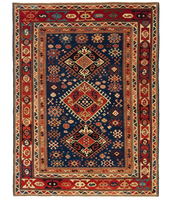 Kazak Rug with Hooked Medallions