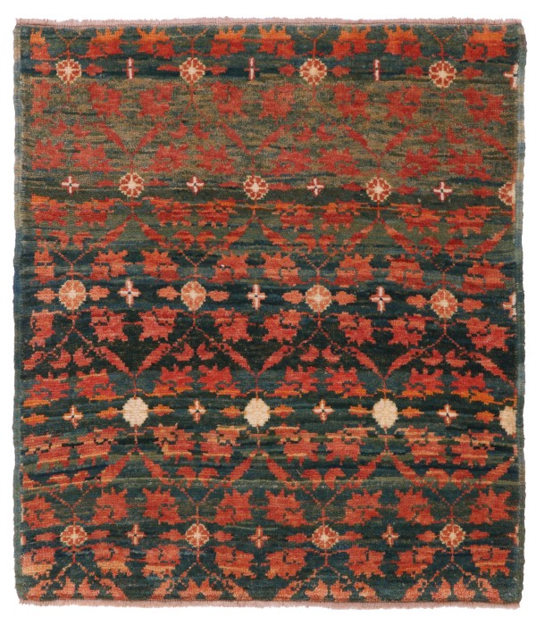 Mamluk Wagireh Rug with Flower Lattice Design