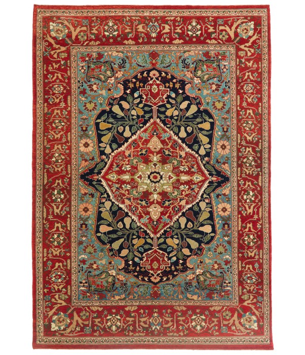 Heriz Medallion Rug with Pear Design