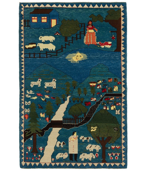 Village Theme Azeri Folk Life Rug