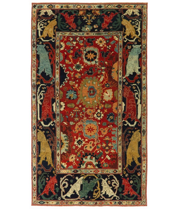 Palmettes and Flowers Lattice Rug Palmettes and Flowers Lattice Rug