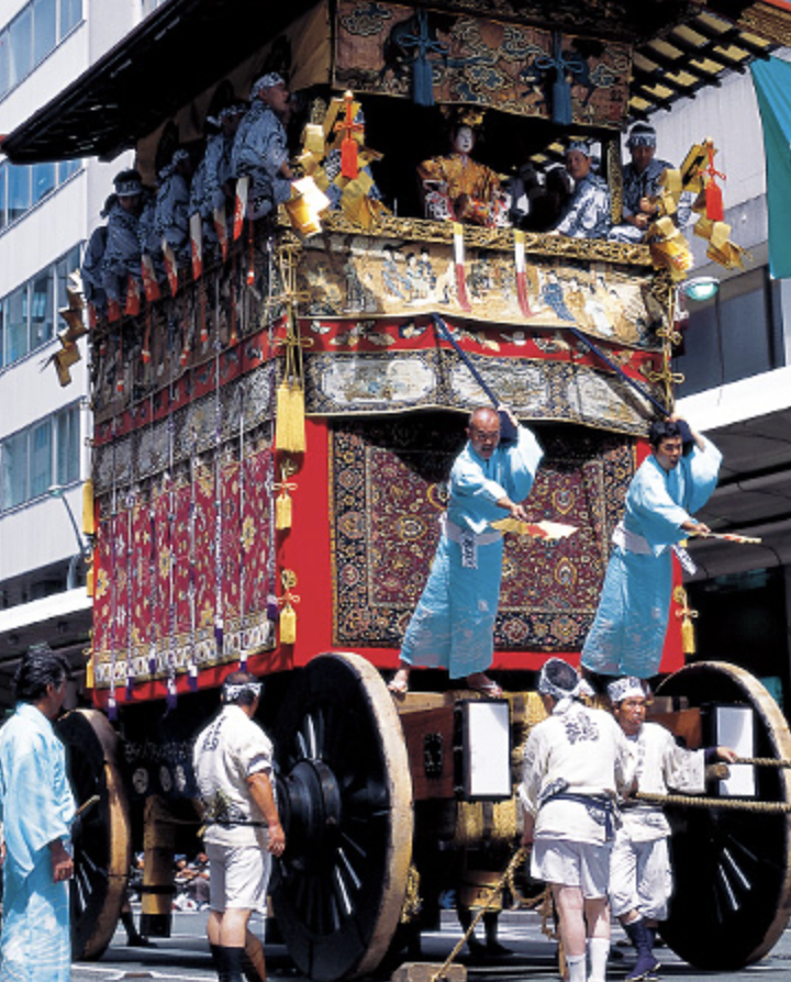 Niwatori Hoko historic textile detail